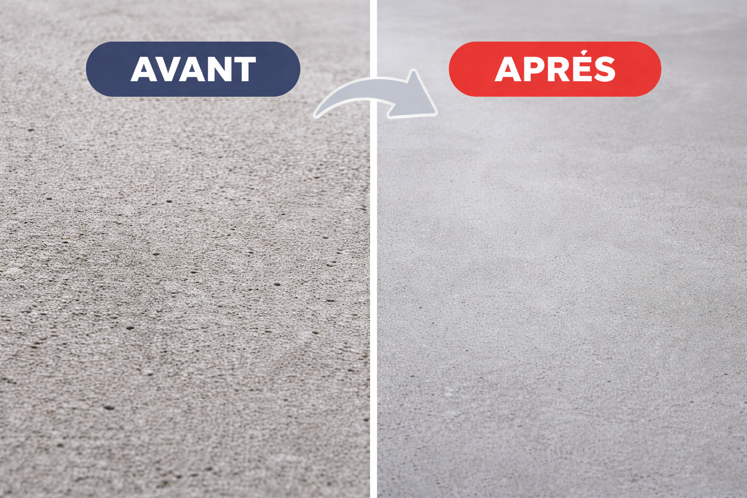 Avant après enduit époxy fin